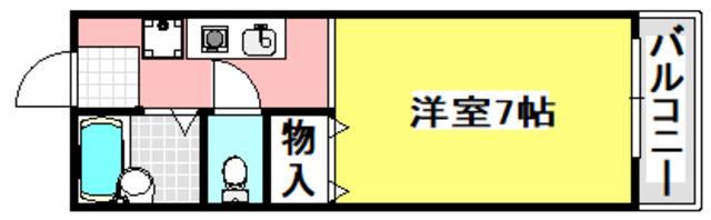 サニーコート(1K/2階)の間取り写真