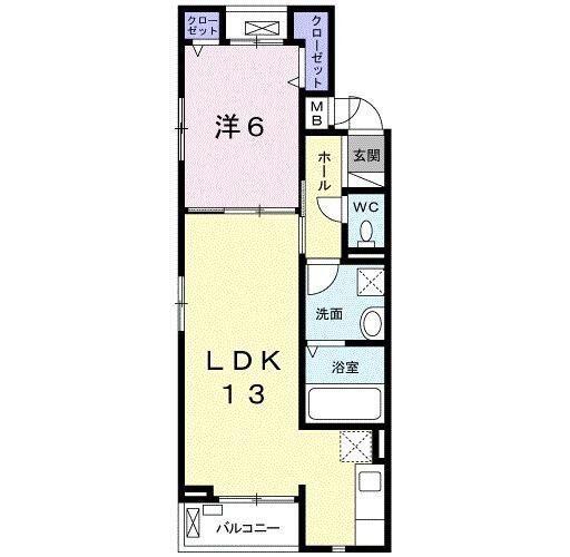 グレイス鹿浜(1LDK/1階)の間取り写真