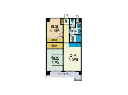 メゾン・ド・タートル(2DK/2階)の間取り写真