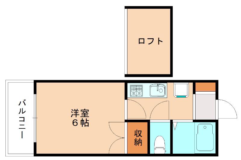 ステーションコーポ福間(1K/2階)の間取り写真