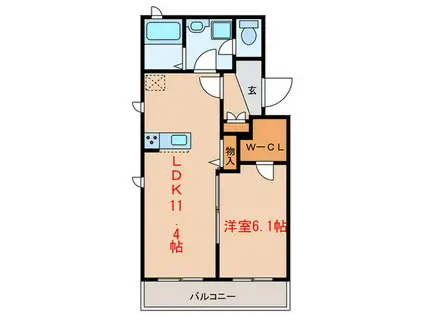 HOKULEA VILLA(1LDK/3階)の間取り写真