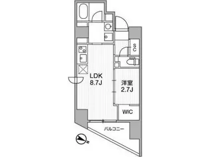 GRANDUO下北沢12(1LDK/1階)の間取り写真
