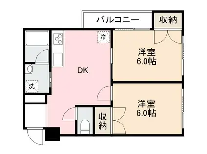BASE津田(2DK/3階)の間取り写真