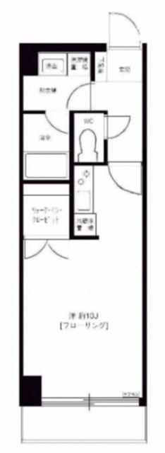 オーロラ三田(1K/8階)の間取り写真