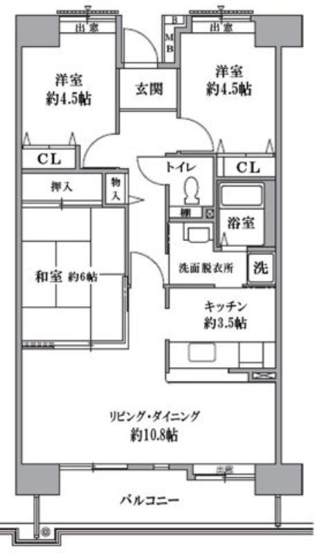 TS GARDEN 清瀬(3LDK/2階)の間取り写真