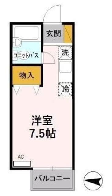 パル2511(ワンルーム/2階)の間取り写真