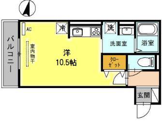 グランレイク金剛(ワンルーム/2階)の間取り写真