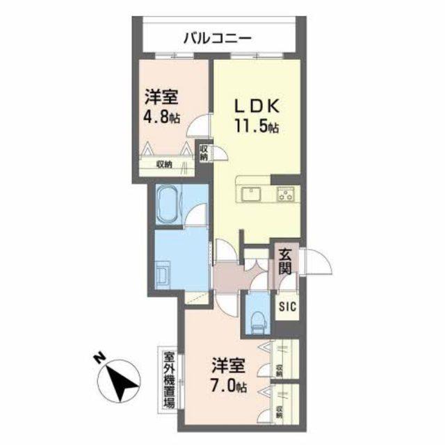 SIESTA(2LDK/3階)の間取り写真