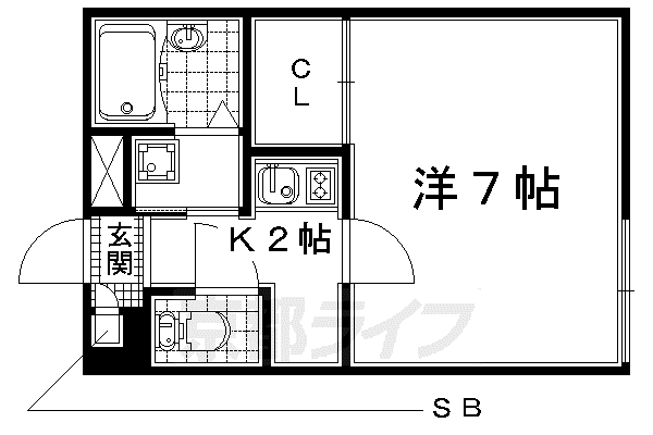 レオパレスKS蔭山(1K/1階)の間取り写真
