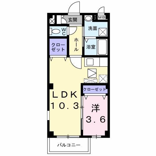 ラ・プア・マウイ(1LDK/1階)の間取り写真