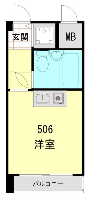 グローリア初穂高田馬場(ワンルーム/5階)の間取り写真