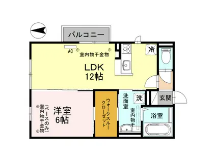 STORIA(1LDK/2階)の間取り写真