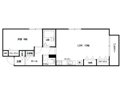 メープルコート中青木(1LDK/2階)の間取り写真