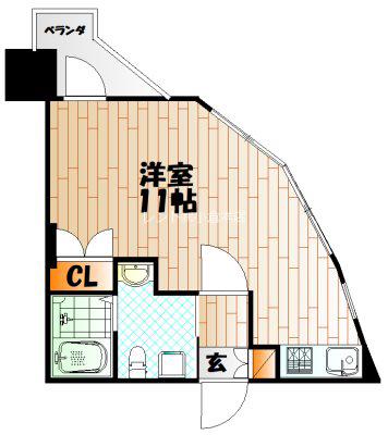NO.63 オリエントキャピタルタワー(1K/12階)の間取り写真