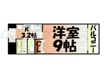 ウイングス片野II(1K/13階)の間取り写真