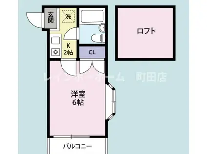 ベルメゾンNO41相模原(1K/1階)の間取り写真