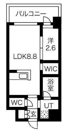 アルティザ博多ベイコート(1LDK/6階)の間取り写真