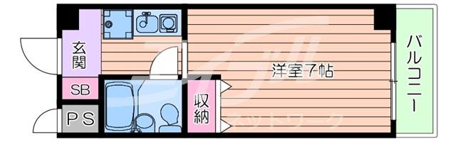 ルミナス千里山(1K/3階)の間取り写真