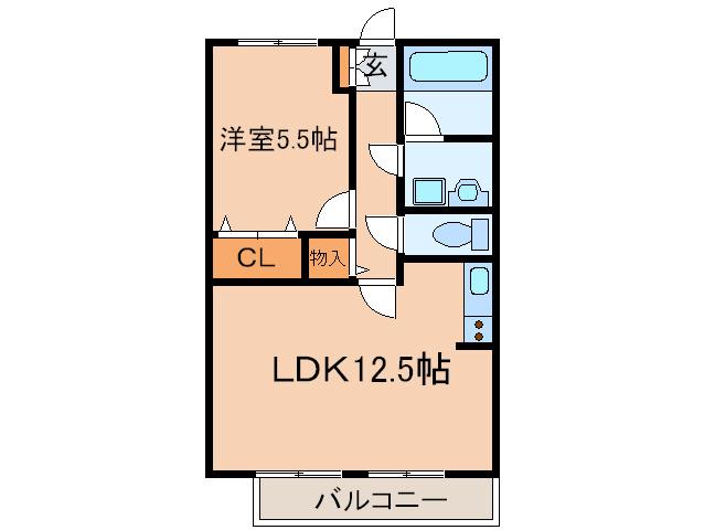 コモレビ大蔵E棟(1LDK/3階)の間取り写真