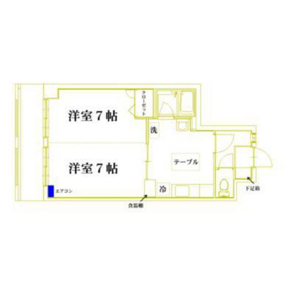 パークハイム西山王(1DK/2階)の間取り写真