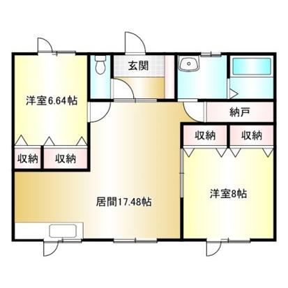 ハイムグランツ(2LDK/1階)の間取り写真