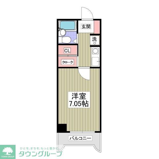 クレベール久米川(1K/4階)の間取り写真