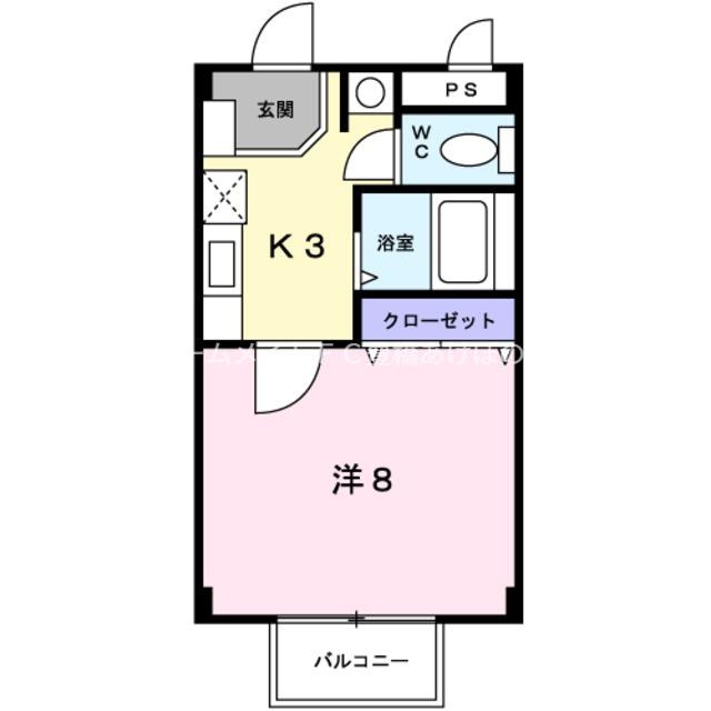 スクエア53(1K/1階)の間取り写真