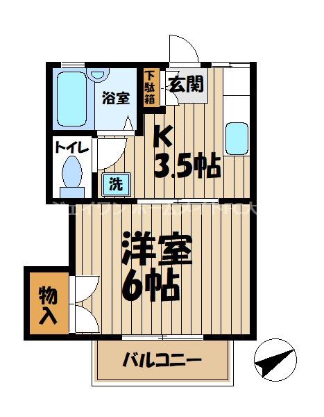 CASA BLANCA(1K/2階)の間取り写真