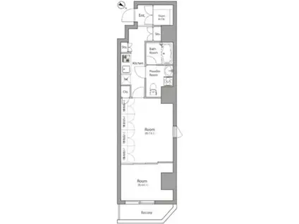 アンベリール三ノ輪(2K/6階)の間取り写真