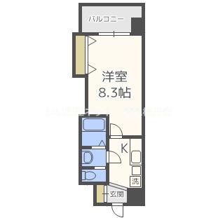 LUXE新大阪南(1K/3階)の間取り写真