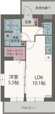 アルカディア(1LDK/2階)の間取り写真