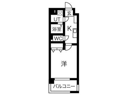 BLUEWING鯉江本町(1K/1階)の間取り写真
