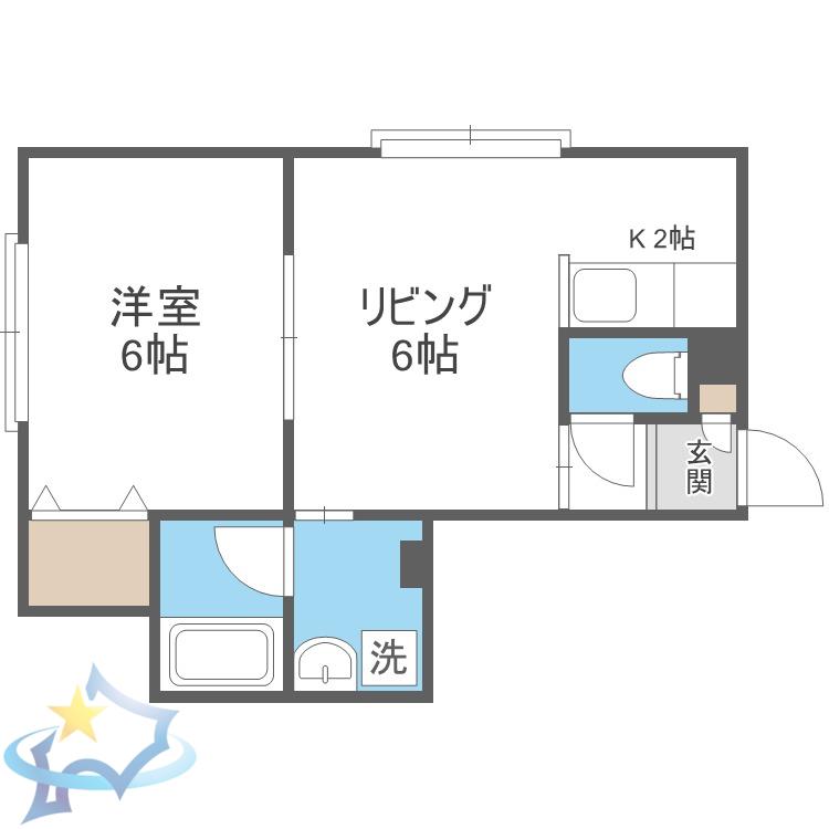 ツインメイプルB(1LDK/3階)の間取り写真