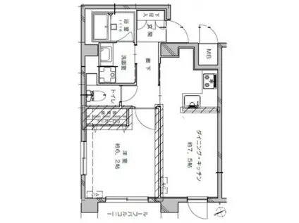 メインステージ浅草(1DK/11階)の間取り写真