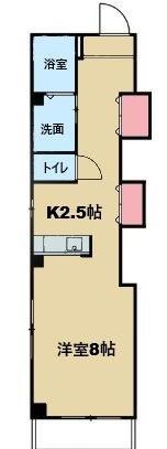 リバブル稲川(ワンルーム/5階)の間取り写真