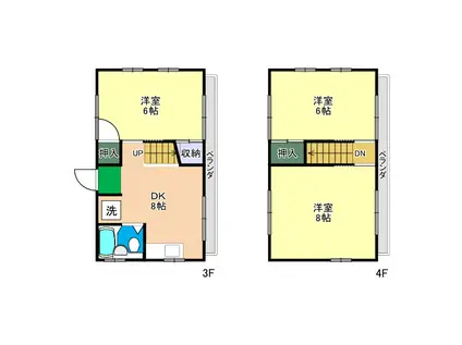 コーポすずき14(3DK/3階)の間取り写真