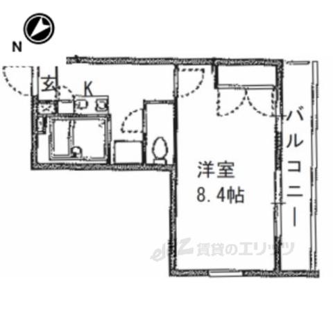 レオパレス枚方堂山(1K/2階)の間取り写真