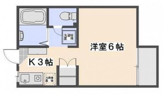 イースト殿山(ワンルーム/2階)の間取り写真