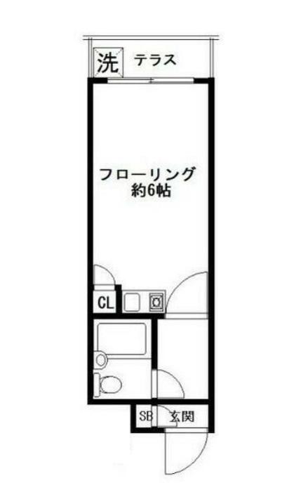 サンウッドパレス(ワンルーム/1階)の間取り写真