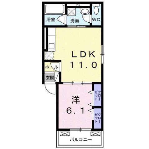 モアナレイ130ヒルズ(1LDK/2階)の間取り写真