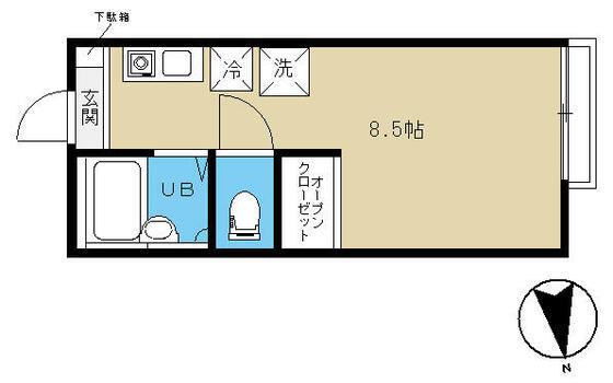 アンビロン目白(ワンルーム/1階)の間取り写真
