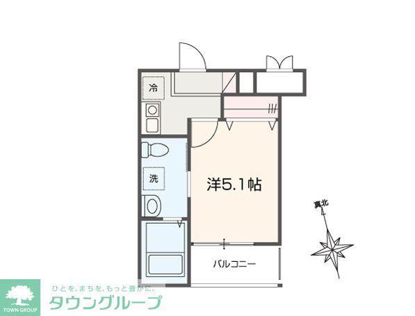 MELLAS川口(1K/2階)の間取り写真