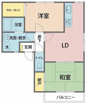 パークサイド・アベニュー(2DK/2階)の間取り写真