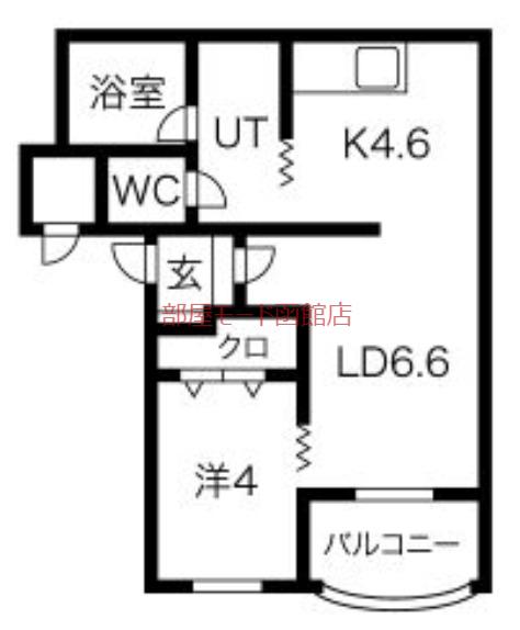 ＪＲ函館本線 五稜郭駅 徒歩65分 4階建 築27年(1LDK/1階)の間取り写真