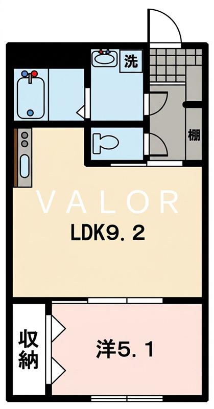 小田急小田原線 小田急相模原駅 徒歩9分 3階建 築1年(1LDK/1階)の間取り写真