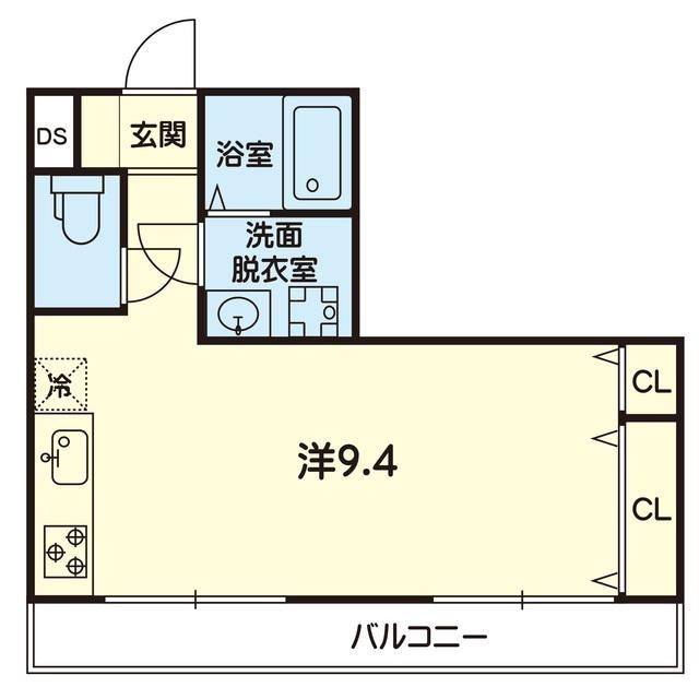 OLIVE新町 弐番館(ワンルーム/4階)の間取り写真