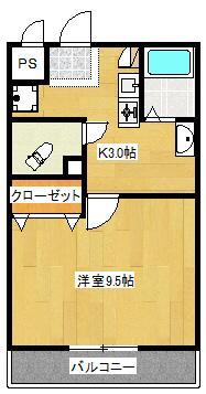 浜松南ファーストレジデンス(1K/3階)の間取り写真