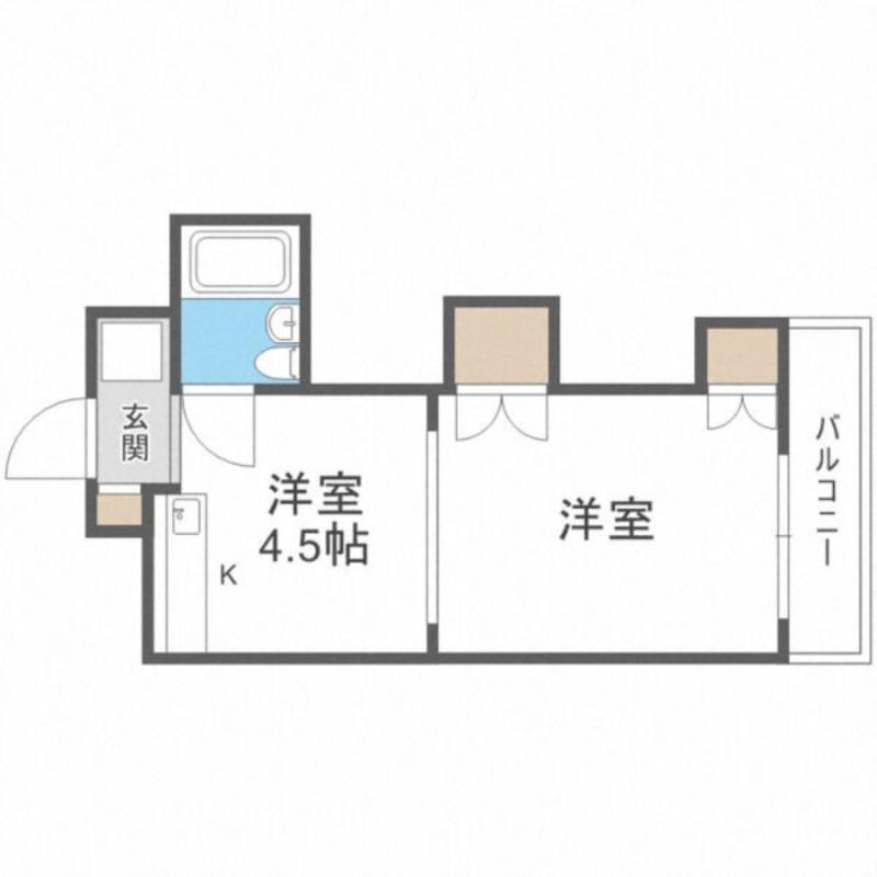 ノースタウンハウス(1DK/3階)の間取り写真