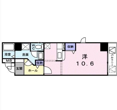 ヤマトエストASAHIYA(ワンルーム/4階)の間取り写真