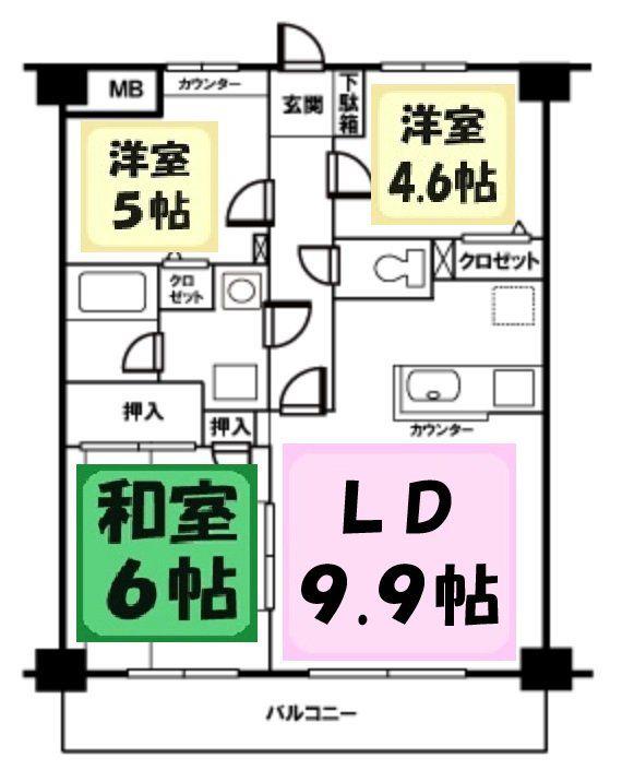 アン・リミエール(3LDK/5階)の間取り写真